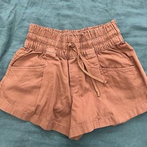 aerie High-Waist Drawstring Shorts in Terracotta